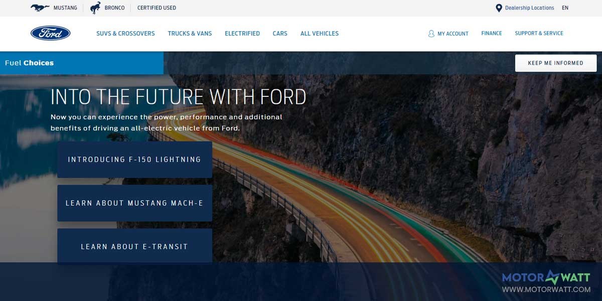 site EV MANUFACTURER SITE FORD