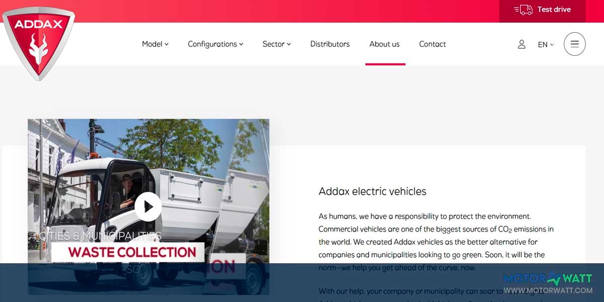 site EV MANUFACTURER SITE Addax Motors