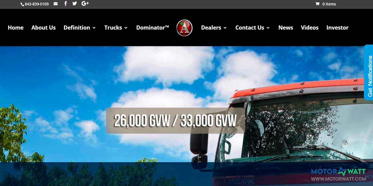 site EV MANUFACTURER SITE Alkane Truck