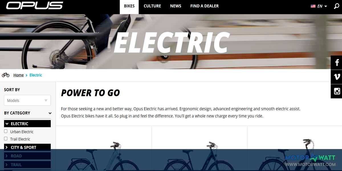 site EV MANUFACTURER SITE Opus