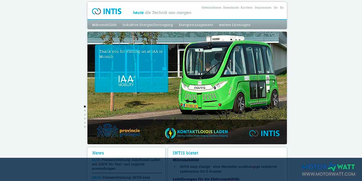 site EV MANUFACTURER SITE Intis