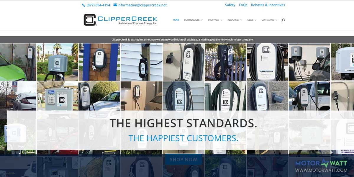 site EV MANUFACTURER SITE Clippercreek