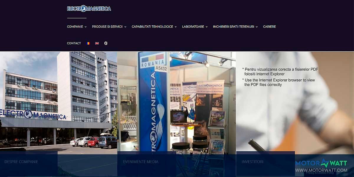 site EV MANUFACTURER SITE Electromagnetica