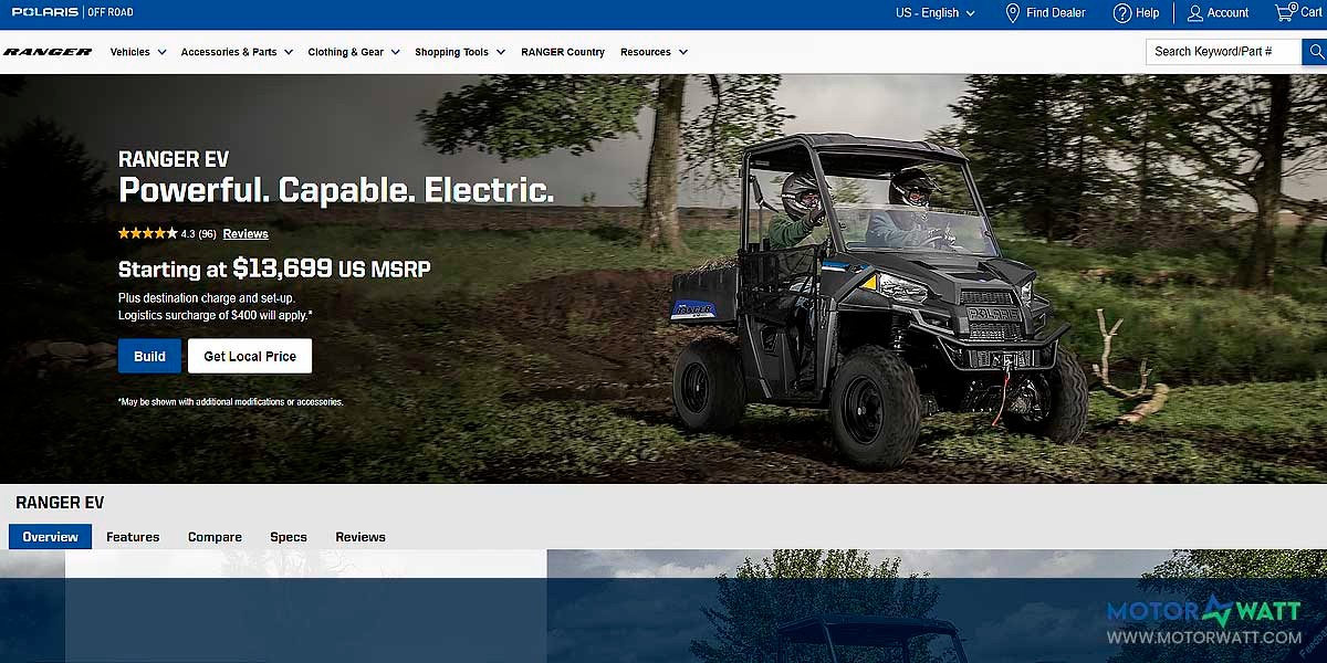 site EV MANUFACTURER SITE POLARIS RANGER