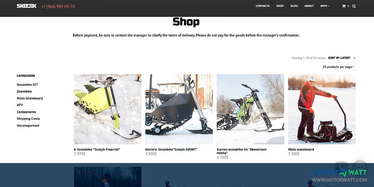 site EV MANUFACTURER SITE SNIEJIK