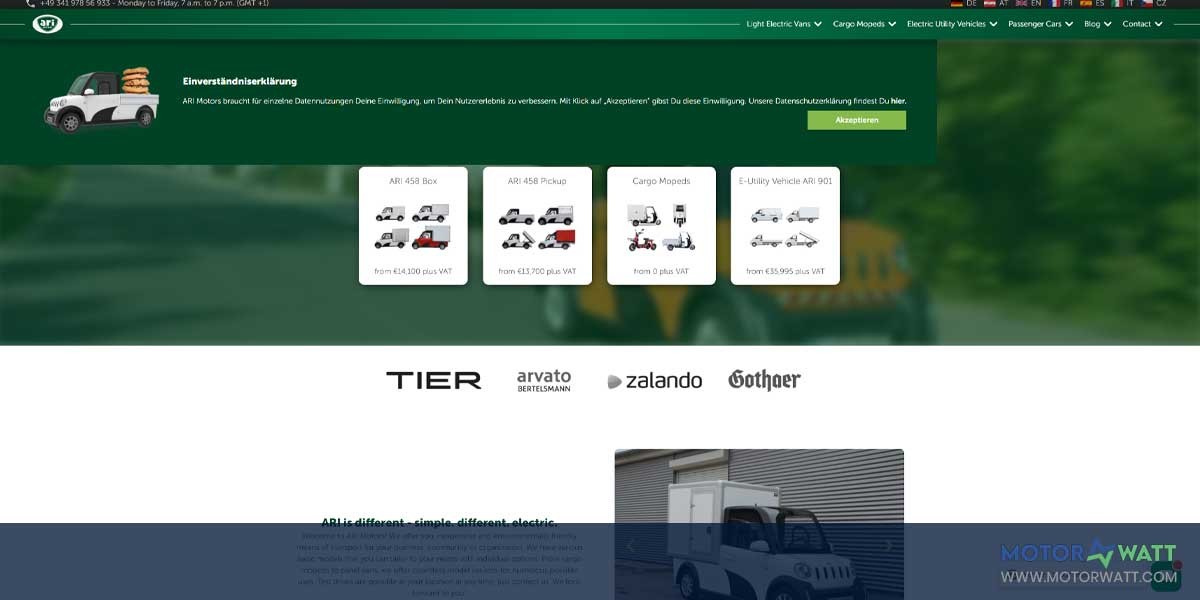 site EV MANUFACTURER SITE ARI Motors