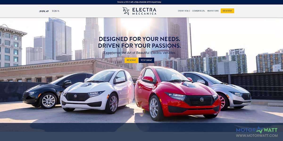 site EV MANUFACTURER SITE ElectraMeccanica