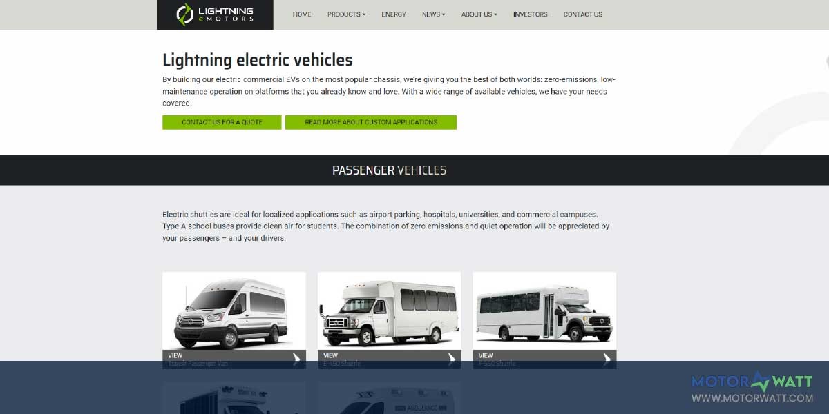 site EV MANUFACTURER SITE Lightning eMotors Cargo