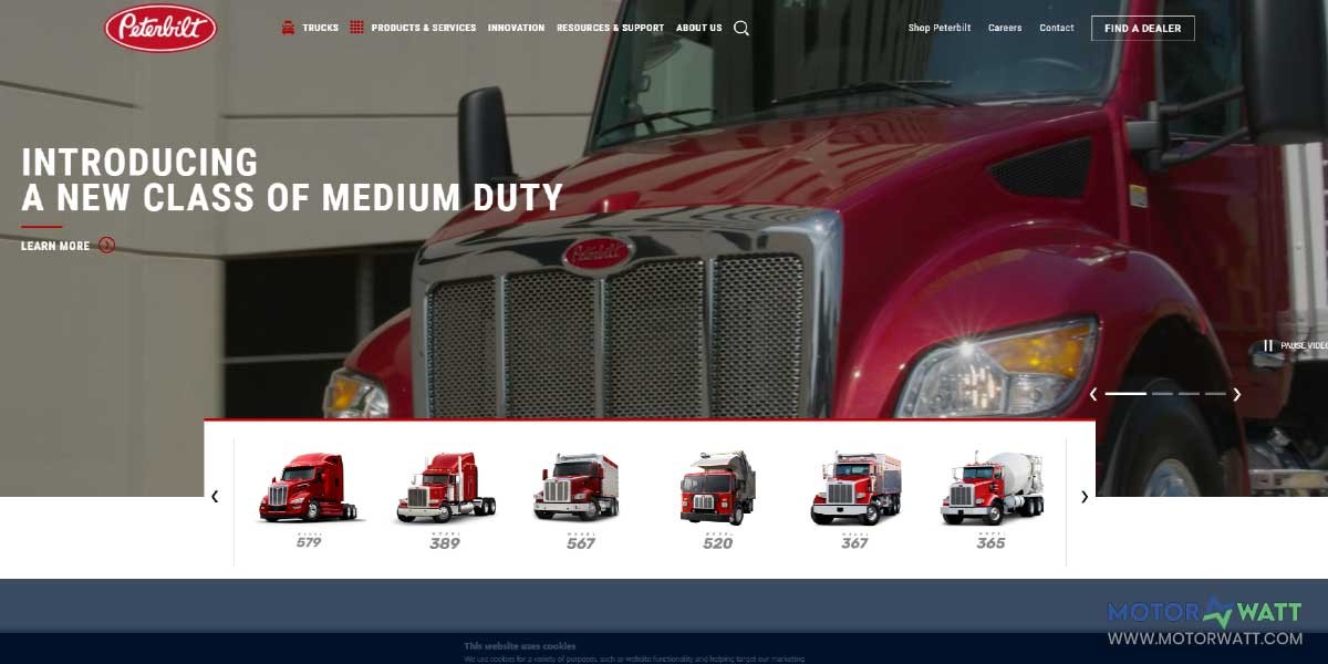 site EV MANUFACTURER SITE Peterbilt