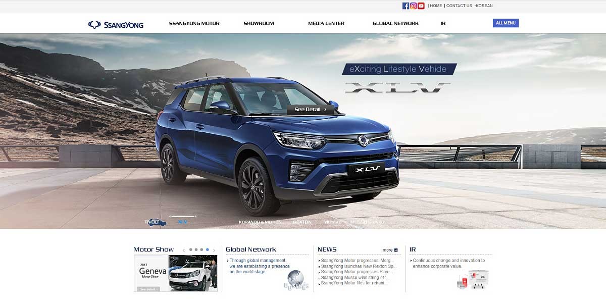 site EV MANUFACTURER SITE SsangYong