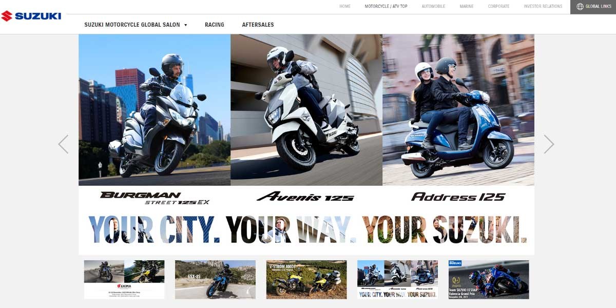 site EV MANUFACTURER SITE Suzuki Motorcycles